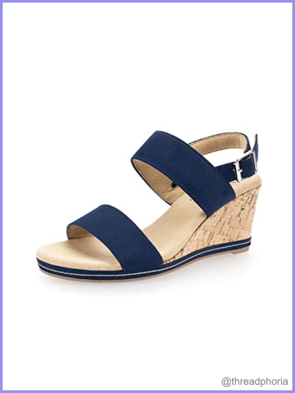 Women's Wedge Sandals Buckle Straps Cork Platform Comfort Slingback Open Toe